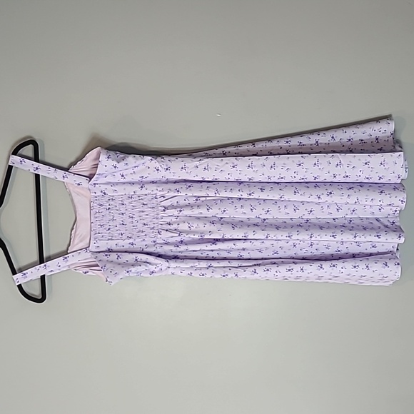 Belle Poque Retro Dress Cottage Girl Floral Purple Size XL 50s Pin Up Dainty - Picture 3 of 7